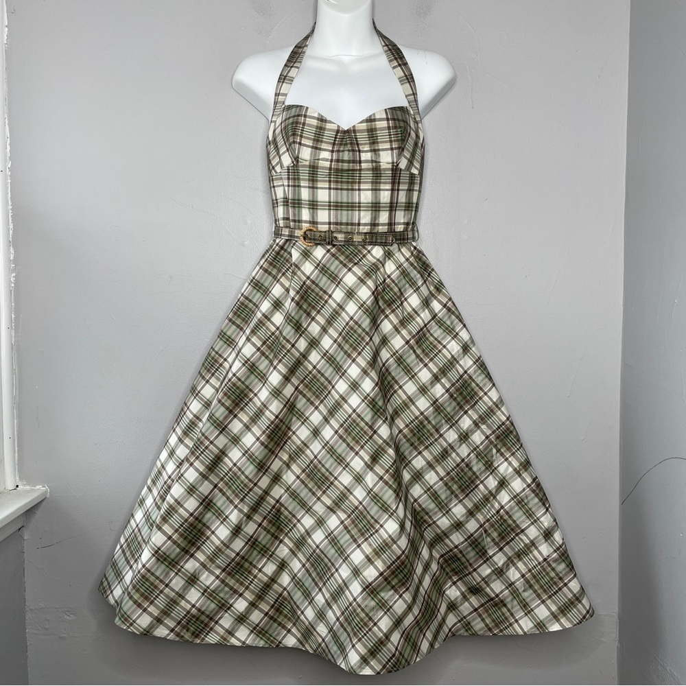 MICHAEL KORS Gibo Co Spa Italian Plaid Silk Dress